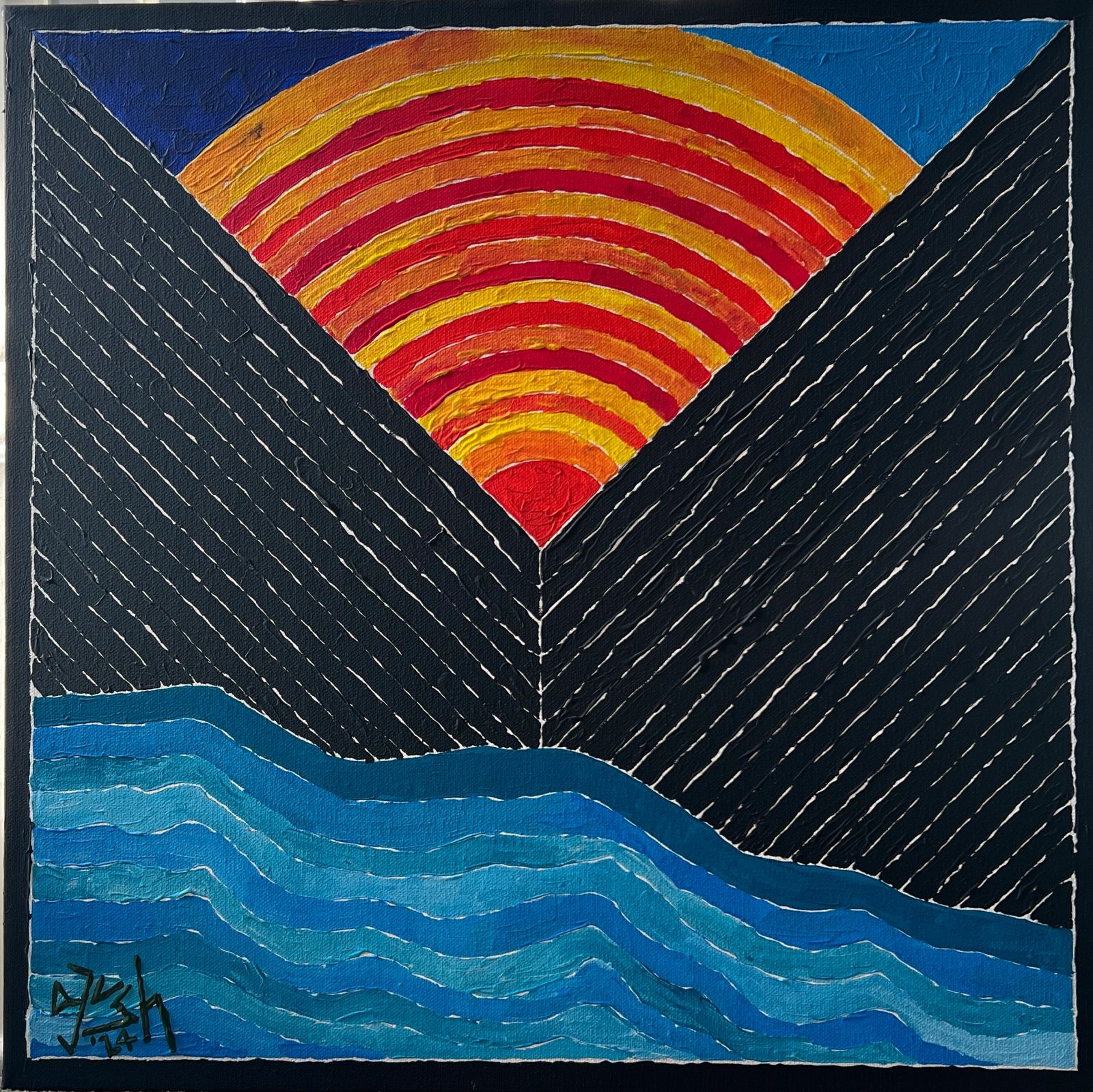 Colourful geometric painting